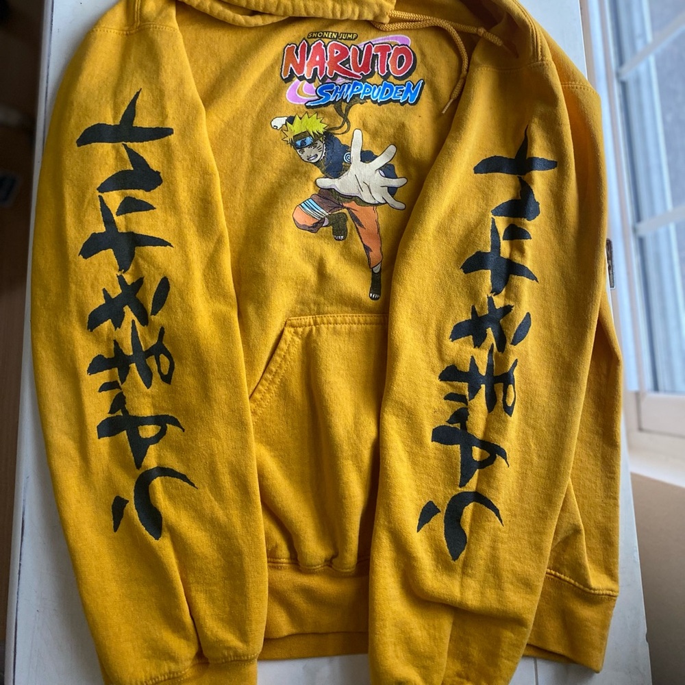 mens Yellow and black Naruto hoodie
